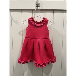 OshKosh B'gosh Girls Pink Velvet Ruffle Special Occasion Party Dress Size 2T